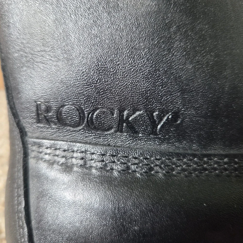 Rocky Mens Black Leather‎ Military Combat Boots Vibram Sole 11 XW RB/01/01